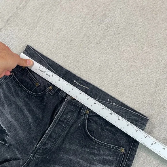YSL SAINT LAURENT Paris Distressed Slim Fit Jeans Men 32x35 Charcoal Japanese